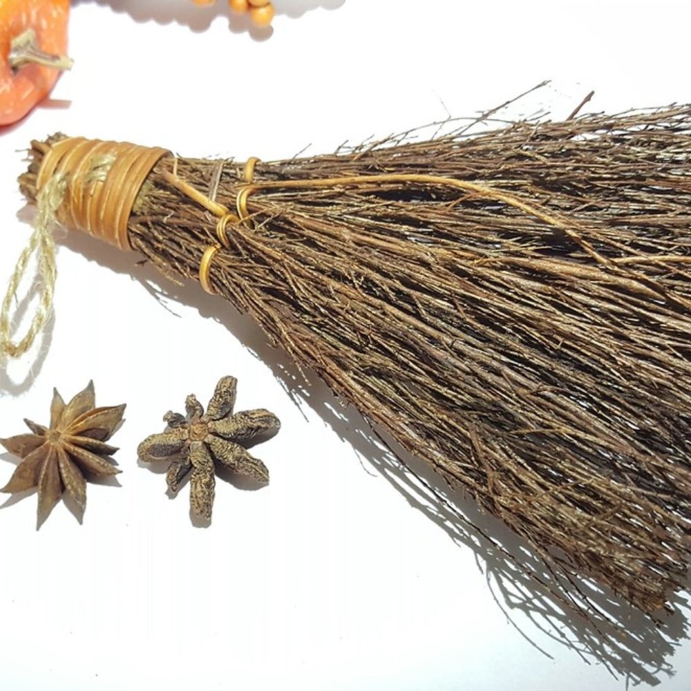 Cinnamon Infused Natural Whisk Broom Jute Handle Thanksgiving Decor